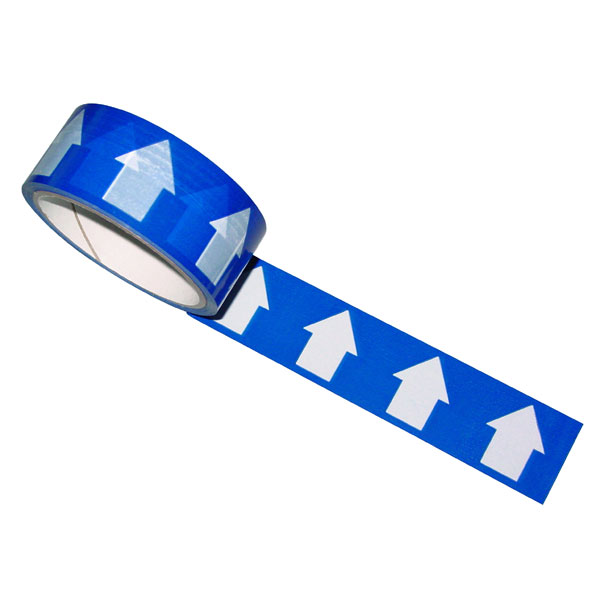 Blue/White Arrow Direction Tape - 38mm x 33M Roll