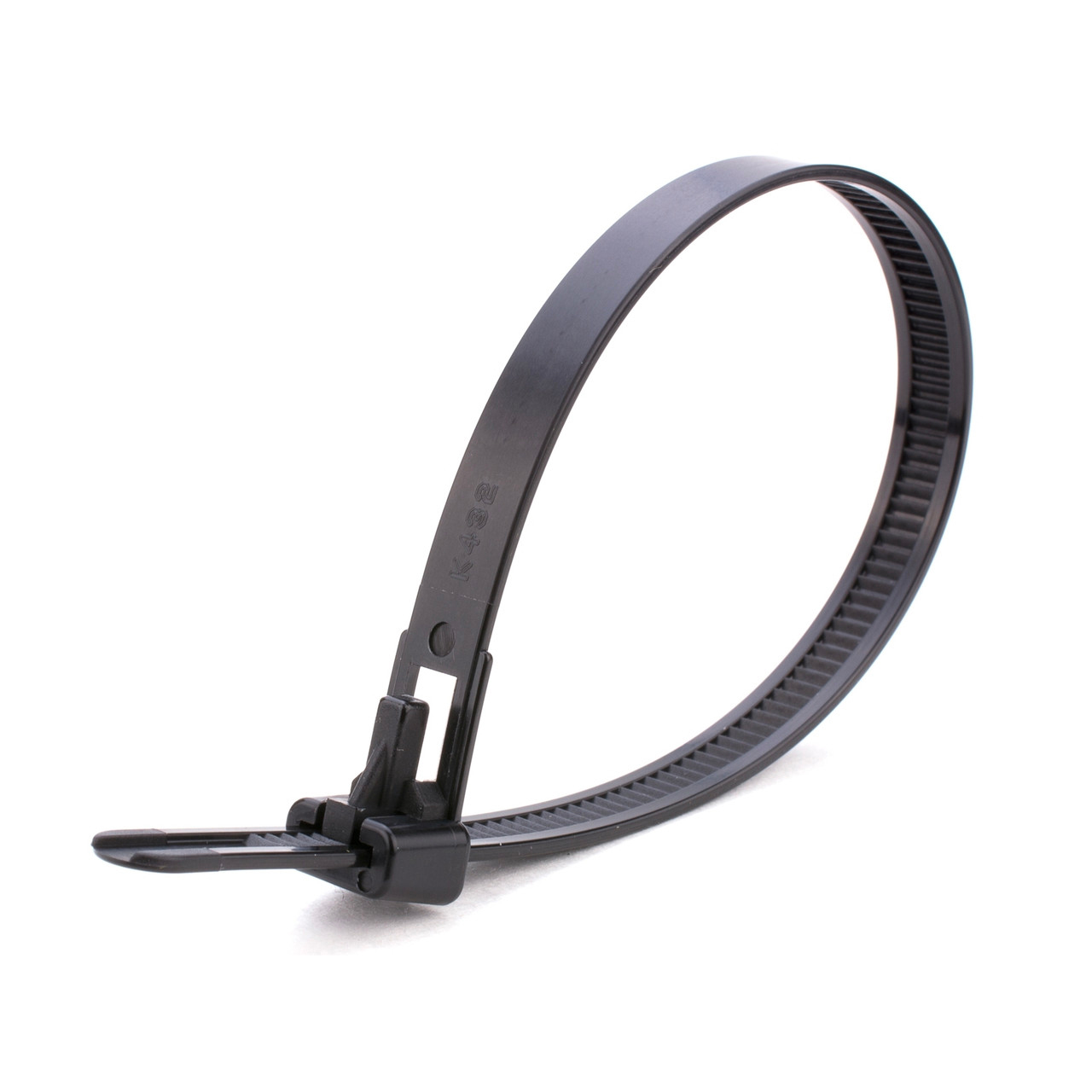 Releasable Cable Tie Wraps - Black Nylon 7.6mm 200mm Long